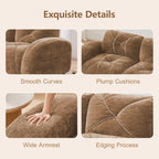 Modern Velvet Sofa Set - 2 Piece Deep Seat Couch.