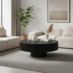 Fluted Round Coffee Table - Mid Century Modern Design.