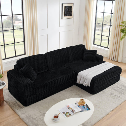 Modern Modular Sectional Sofa in Black.