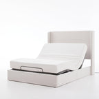 Caron Adjustable Wingback Bed Bundle Set - Queen Size.