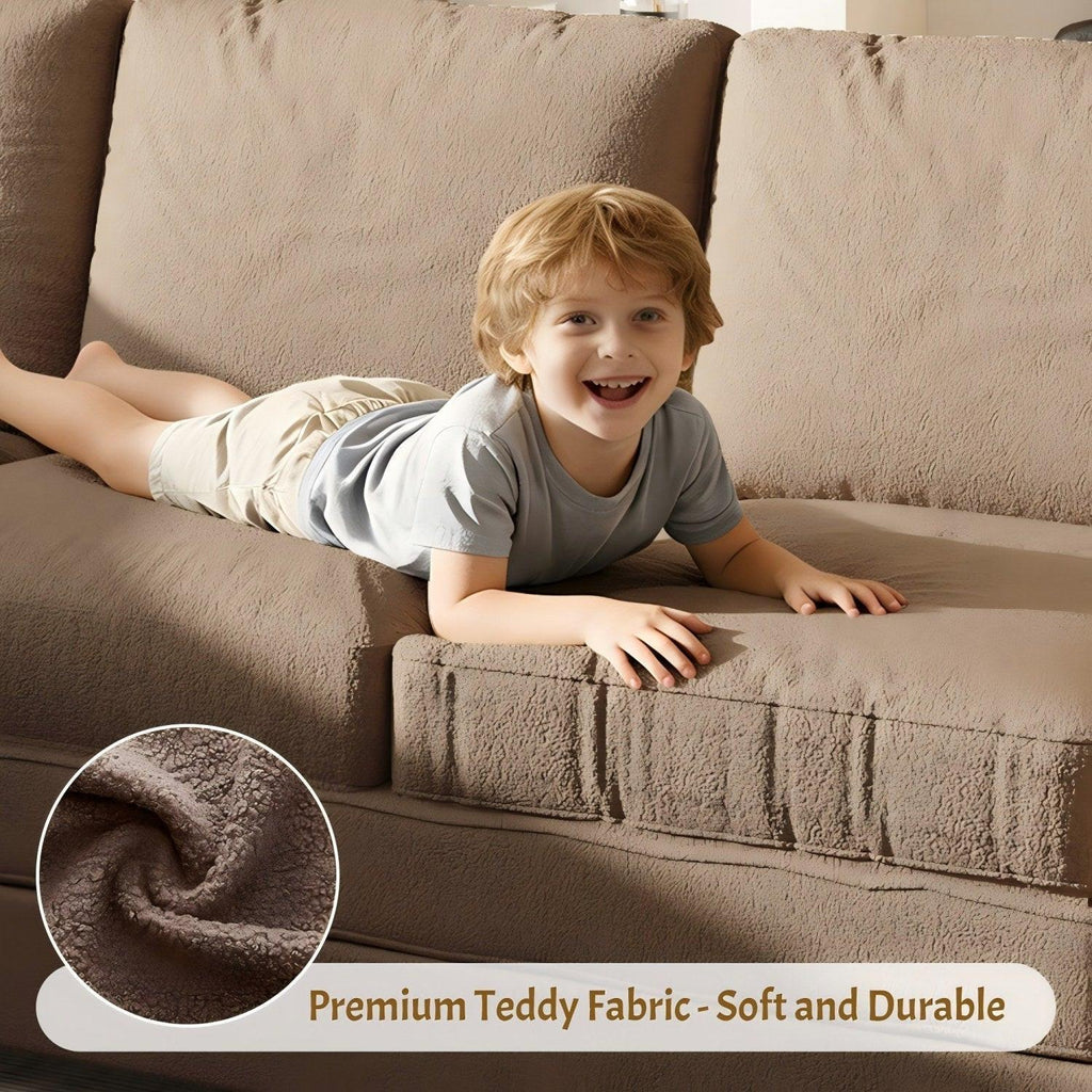 85.1' L-Shaped Pull-Out Sofa Bed with USB Port.
