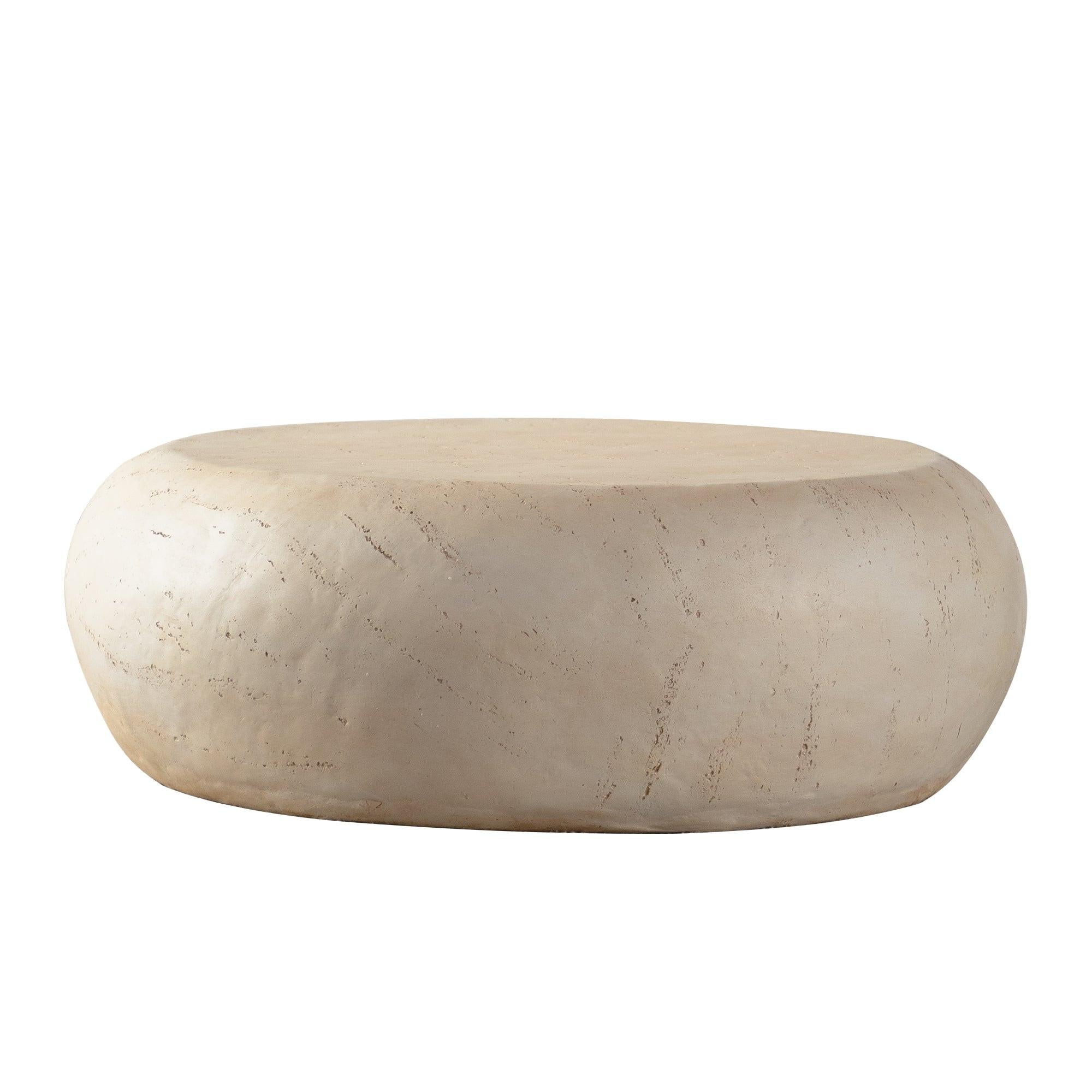 Mid-Century Round Coffee Table - MgO Faux Stone Design.
