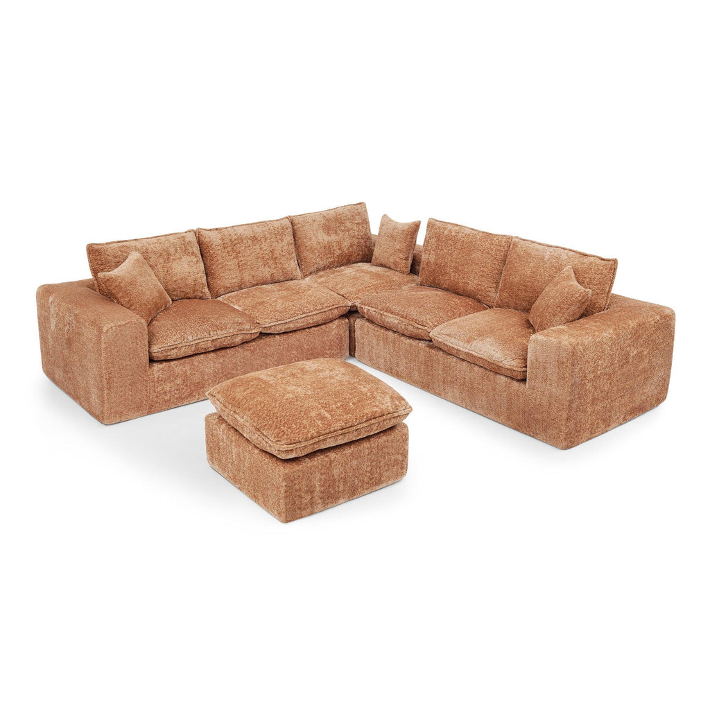 107'' Modern L-shaped Sectional Sofa with Moveable Ottoman.