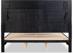 Mid-Century Modern King Size Bed with Storage Drawers.