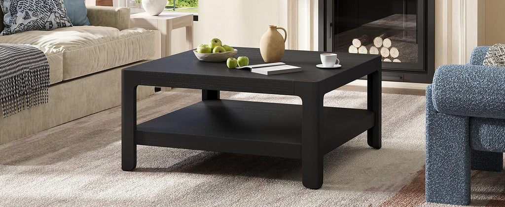 Farmhouse Coffee Table with Soft Rounded Profile.