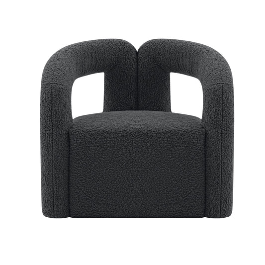 Darian Boucle Lounge Chair in Black
