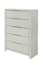 Modern Beige Storage Chest with 5 Drawers for Bedroom.