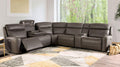 Power Reclining Sectional Dark Gray Sofa for Living Room.