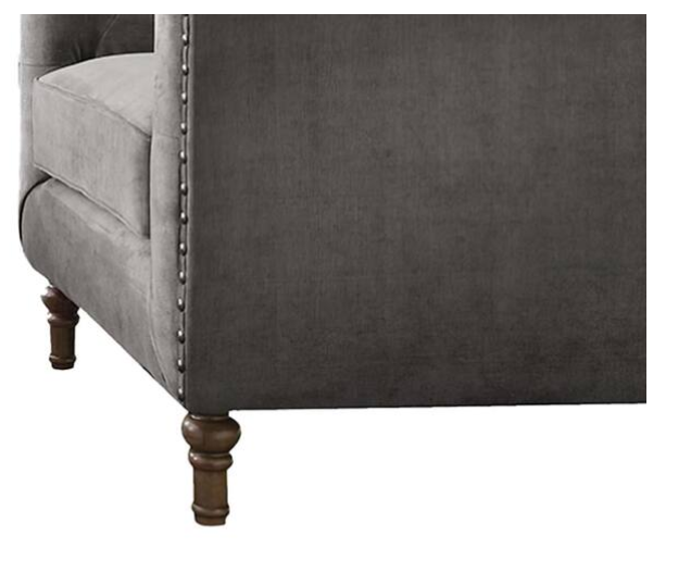 Sidonia Gray Velvet Chair with Pillow.