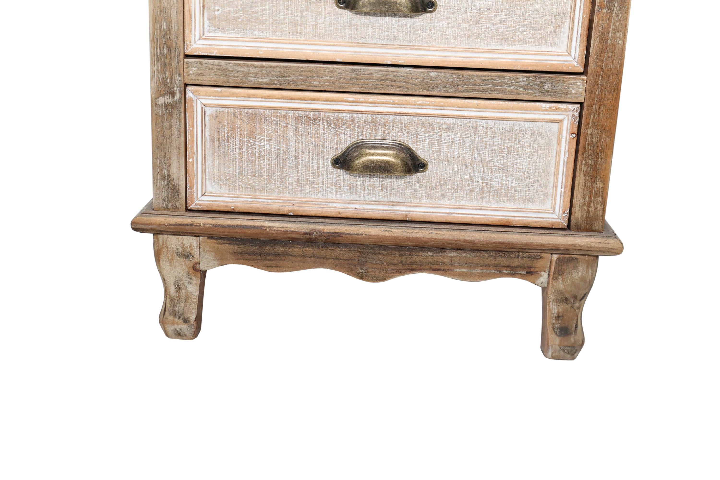 Rustic Wooden Storage Cabinet with 3 Drawers for Organization.
