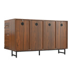 Wood Sideboard with Wave Design & Storage.
