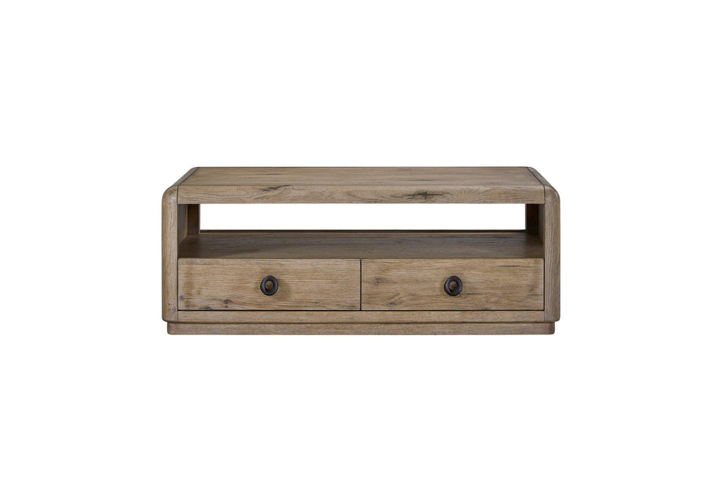 Knotty Oak Drawer Cocktail Table for Your Living Room.