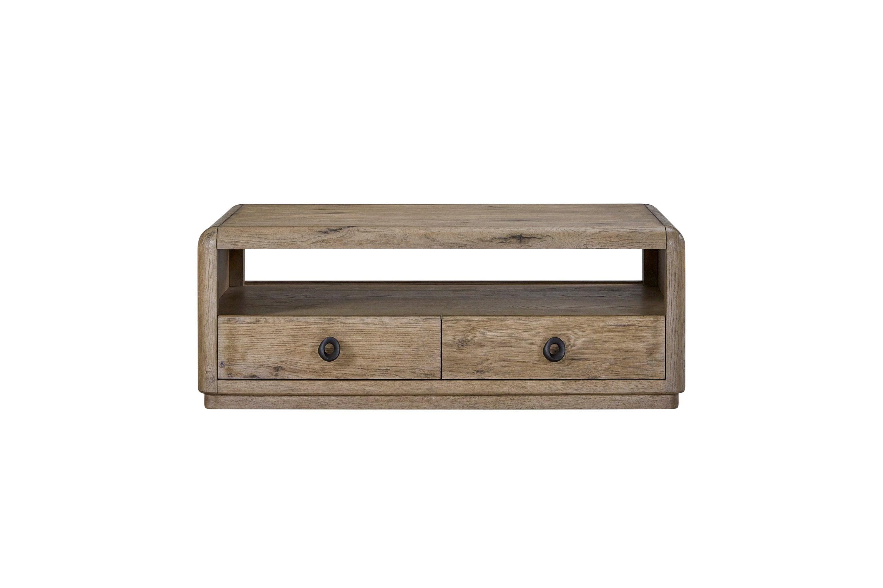 Knotty Oak Drawer Cocktail Table for Your Living Room.