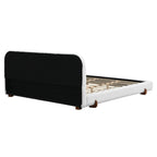 King Size Fabric Upholstered Bed Frame with Rubber Wood Legs.