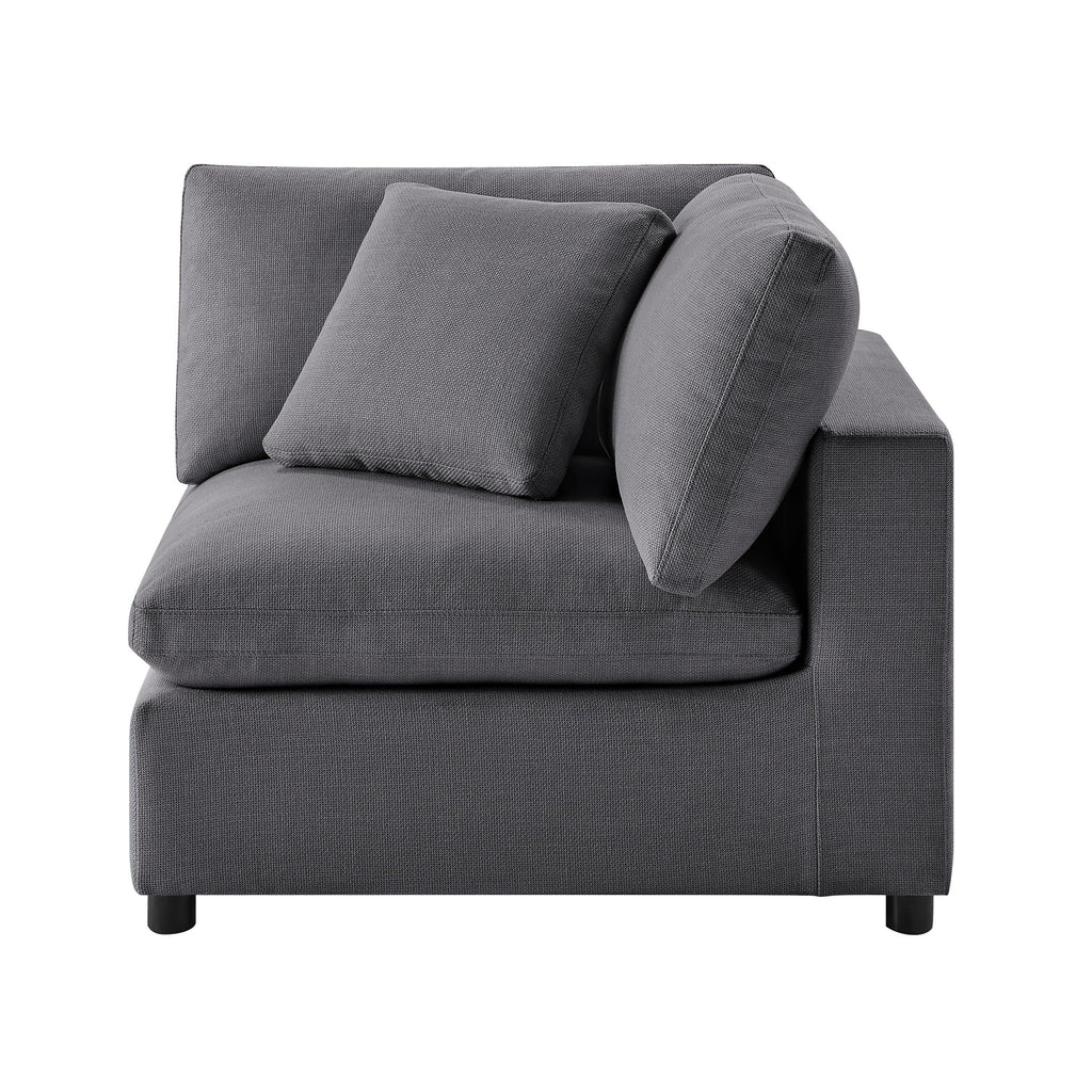 Cassandra Modular 3-Piece Chofa in Charcoal Grey with Solid Hardwood Frame and Plush Fabric Upholstery.