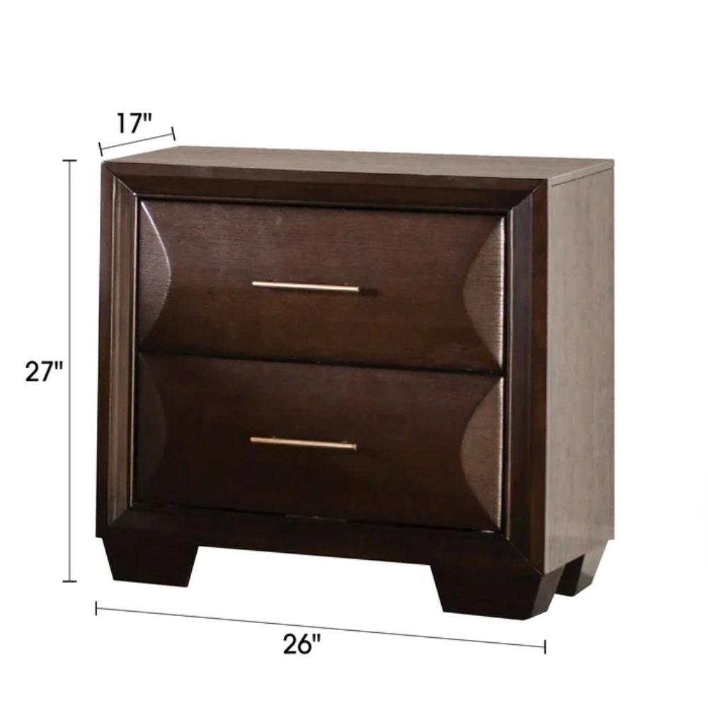 Espresso Finish Nightstand with Dovetail Drawers.