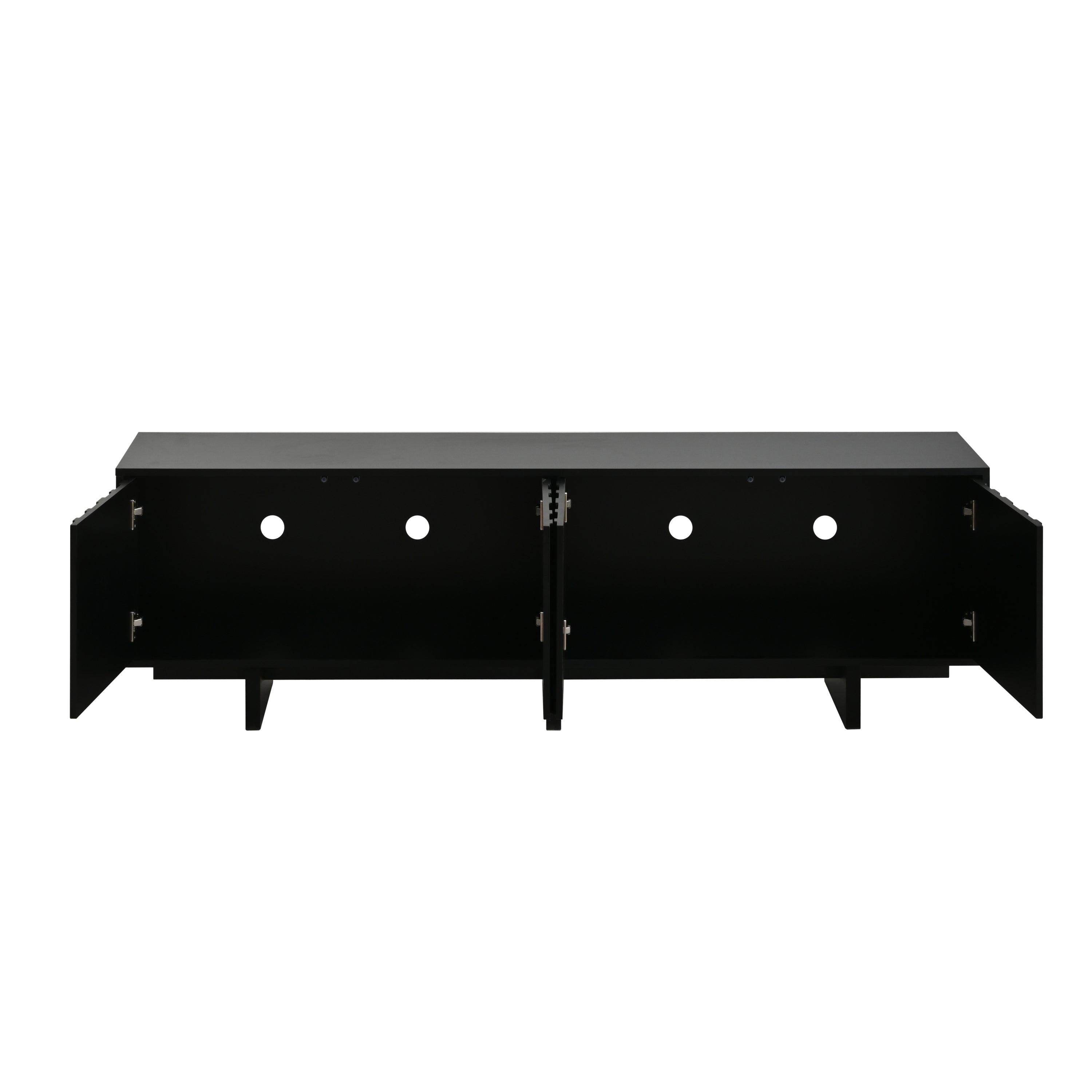 Retro Style Rustic Wood Grain TV Stand for 75' TVs.