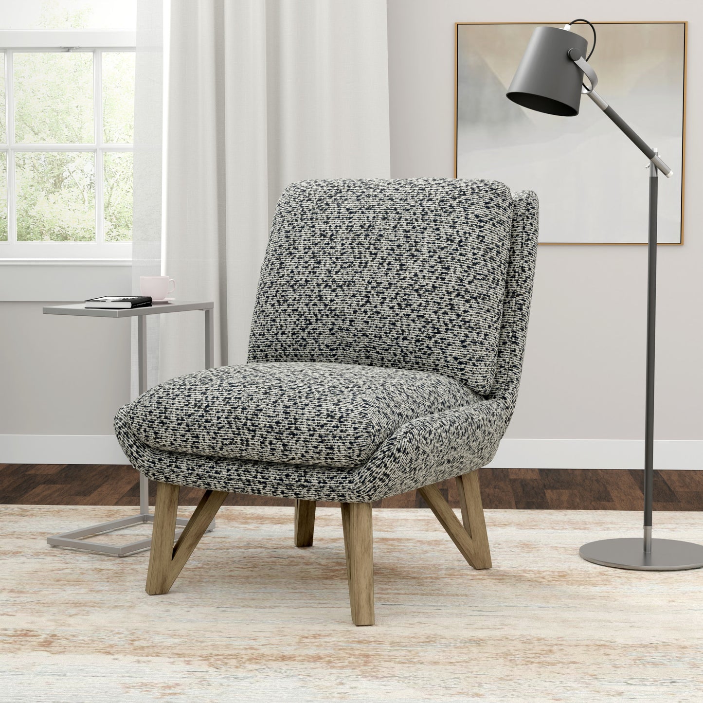 Blue Armless Accent Chair
