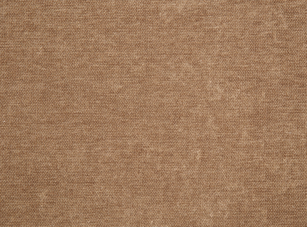 Close-up of chocolate chenille fabric texture used on the dining chairs. Soft and durable upholstery for the 8-piece dining set.