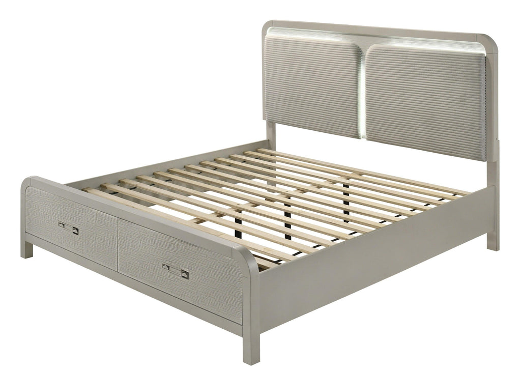 Aria Modern Storage King Bed with Drawers.