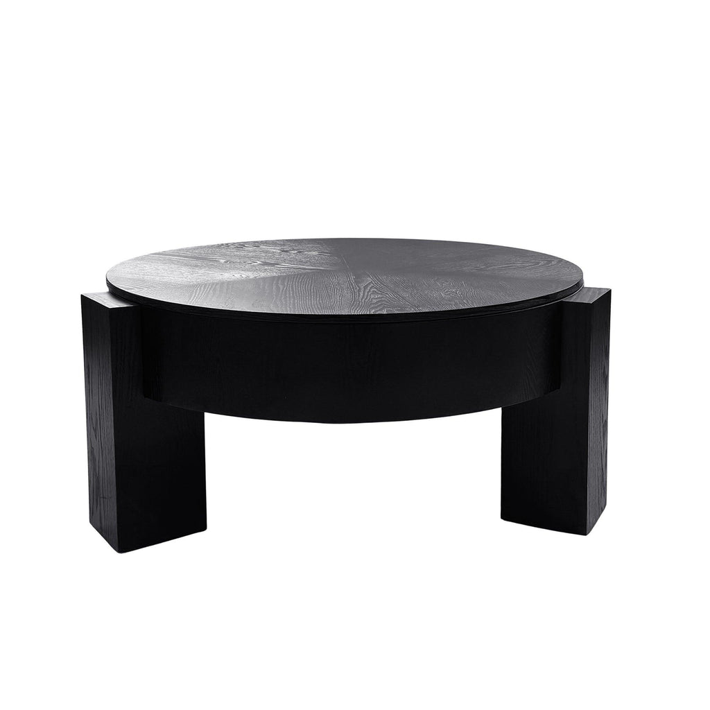 Round Coffee Table with Hidden Storage for Small Spaces.