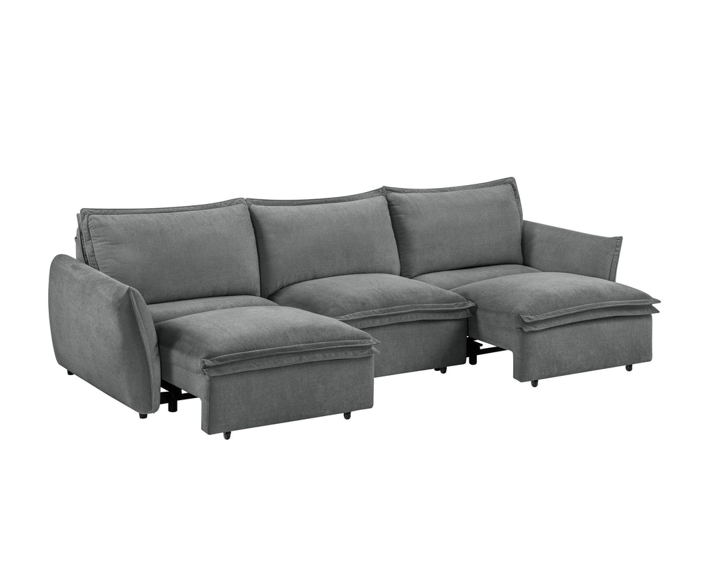 Gray Chenille Sleeper Sofa - Eaden Power Sofa.