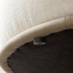 Bottom view of L-Shape Sectional Sofa Beige showing sturdy leg support and detailed upholstery finish for durability.