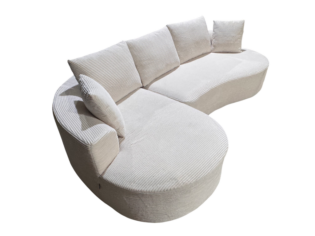 Curved Sectional Couch Set - Modern Minimalist Furniture.