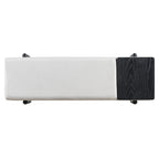 TREXM Farmhouse Upholstered Storage Bench with Hidden Compartment, Modern Entryway Bench for Living Room, Entryway, and Hallways (Black)