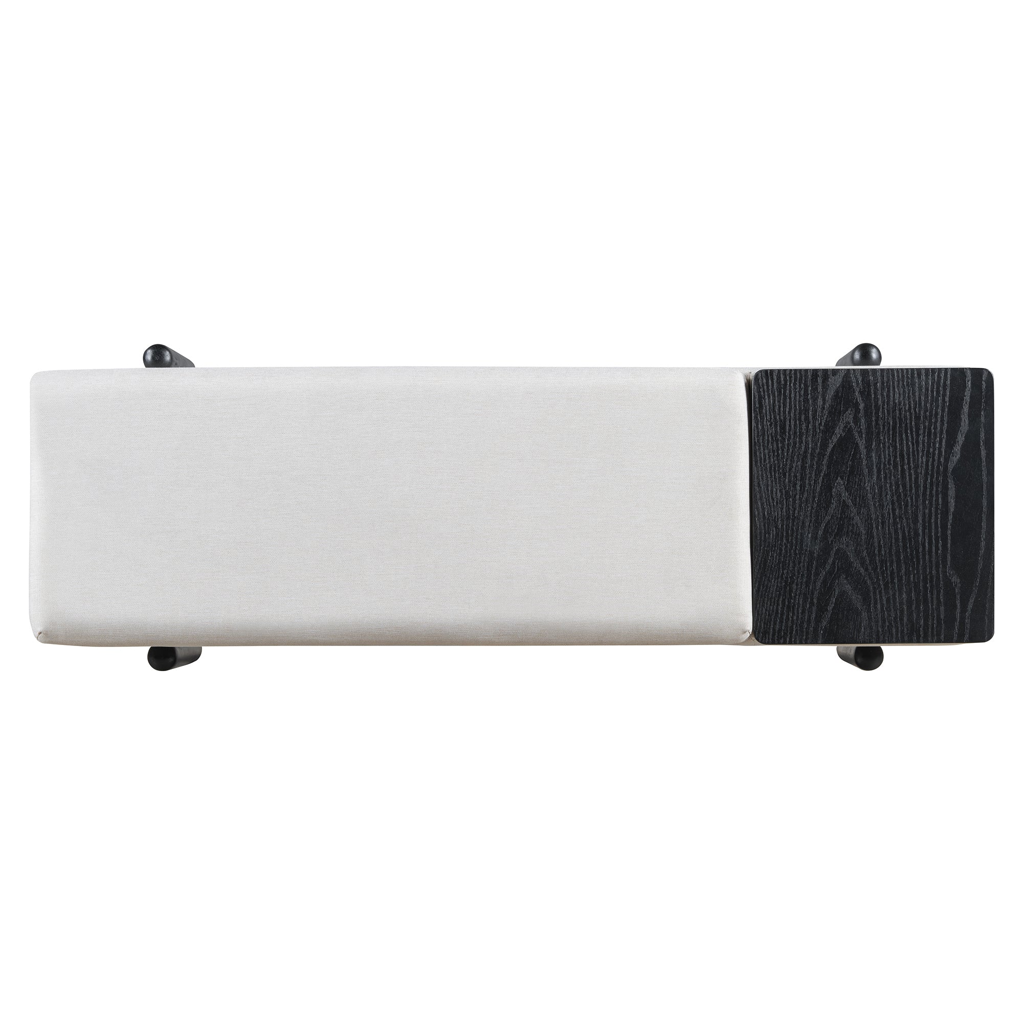 TREXM Farmhouse Upholstered Storage Bench with Hidden Compartment, Modern Entryway Bench for Living Room, Entryway, and Hallways (Black)