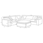 Segoura Grey Modular Sectional Sofa with Ottoman.