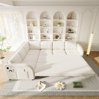115.2' L-Shaped Sofa Bed with USB Port and Side Pocket.