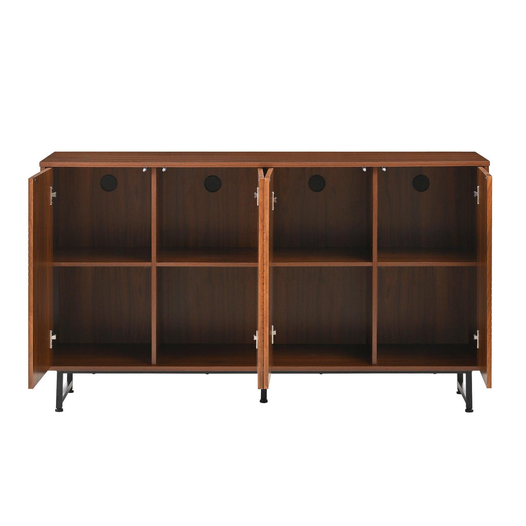 Walnut Mid-Century Modern Sideboard Buffet Cabinet.