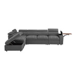 Grey Sectional Sofa with Storage Ottoman for Comfort.