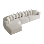 Chenille Sectional Sofa Set - Modern Curved Design.
