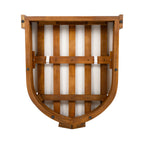 Premium Acacia Wood Outdoor Club Chair, Curved Tub Design, Water-Resistant Cushions, All-Weather Slat Construction