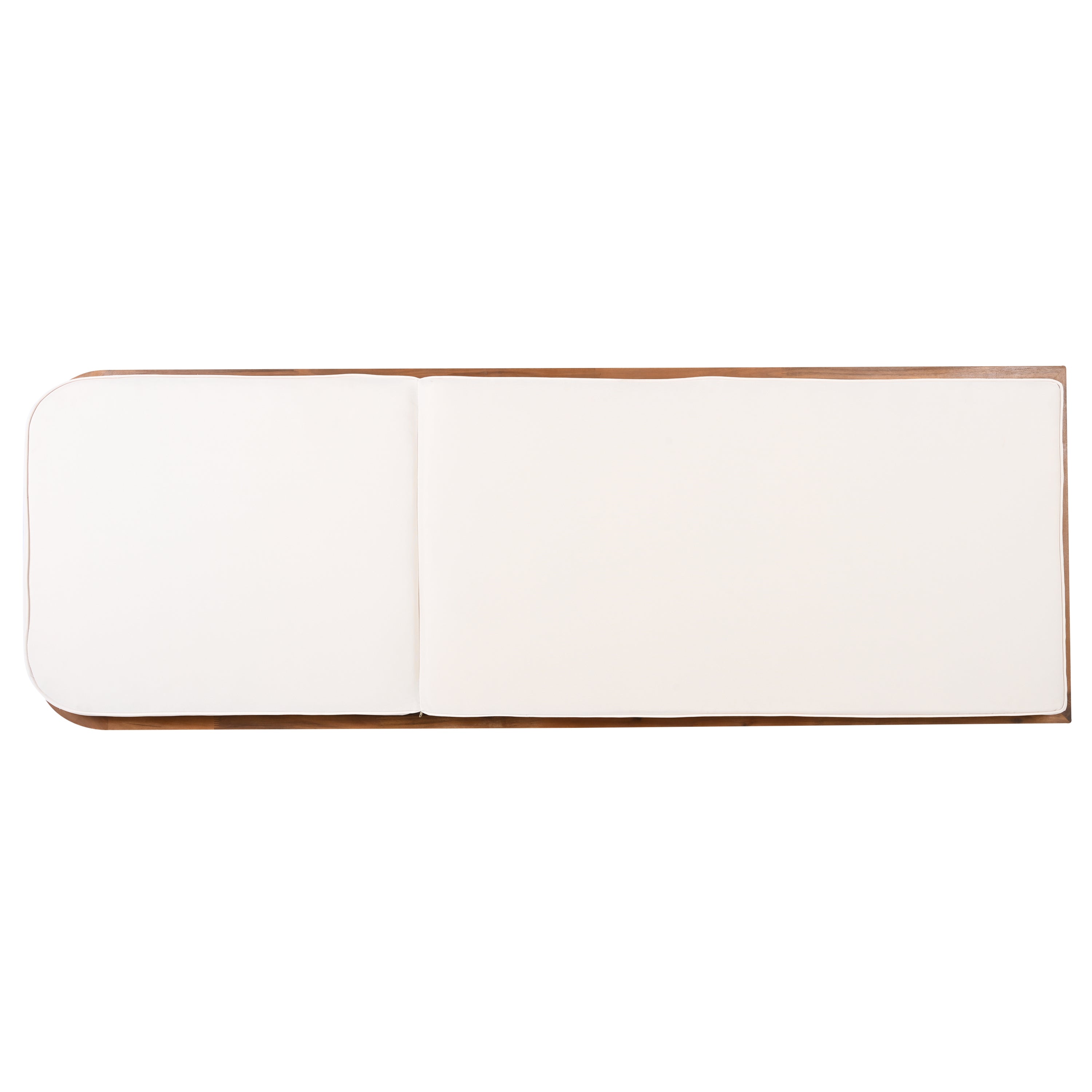 Outdoor Lounge Chair - Acacia Wood & PE Rattan Design with White Cushion