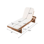 Outdoor Lounge Chair - Acacia Wood & PE Rattan Design with White Cushion