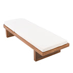 Outdoor Lounge Chair - Acacia Wood & PE Rattan Design with White Cushion