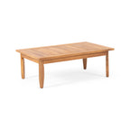 Aston Acacia Wood Outdoor Loveseat Set_Loveseat&Coffee Table - Teak Finish + Dark Gray Cushion