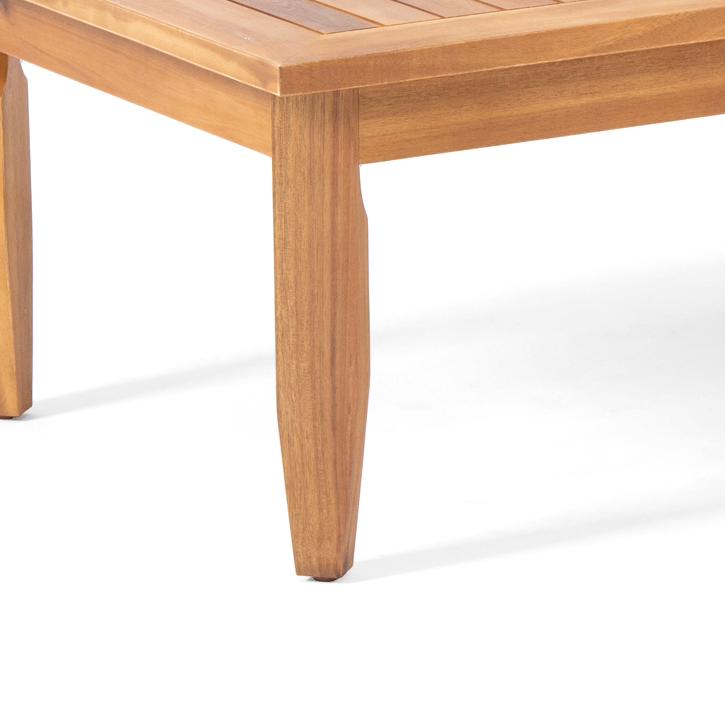 Aston Acacia Wood Outdoor Loveseat Set_Loveseat&Coffee Table - Teak Finish + Dark Gray Cushion