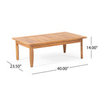 Aston Acacia Wood Outdoor Loveseat Set_Loveseat&Coffee Table - Teak Finish + Dark Gray Cushion