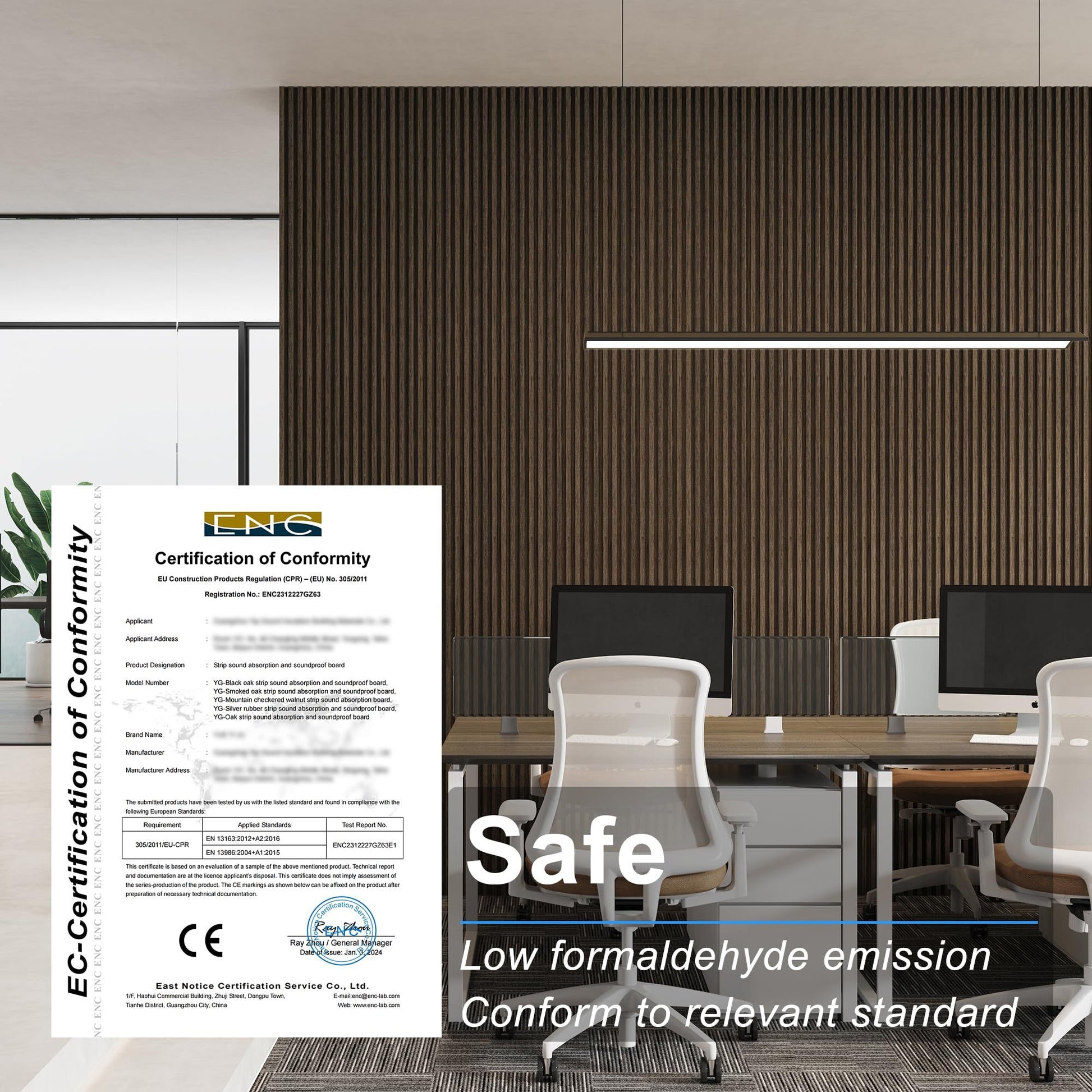 4 Packs 94.5' x 5.7' Solid Wood Panels for Wall, Acoustic Wood Slat Wall Panels for Interior Wall Decor,TV Background, Living Room (Smoking Walnut)