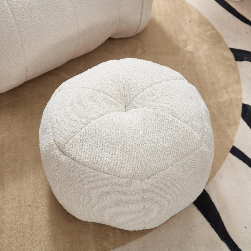 Adult Beige Chenille Square Bean Bag Chair, 41.2x32.3x25".