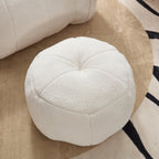 Adult Beige Chenille Square Bean Bag Chair, 41.2x32.3x25".