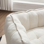 Adult Beige Chenille Square Bean Bag Chair, 41.2x32.3x25".
