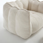 Adult Beige Chenille Square Bean Bag Chair, 41.2x32.3x25".