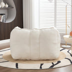 Adult Beige Chenille Square Bean Bag Chair, 41.2x32.3x25".