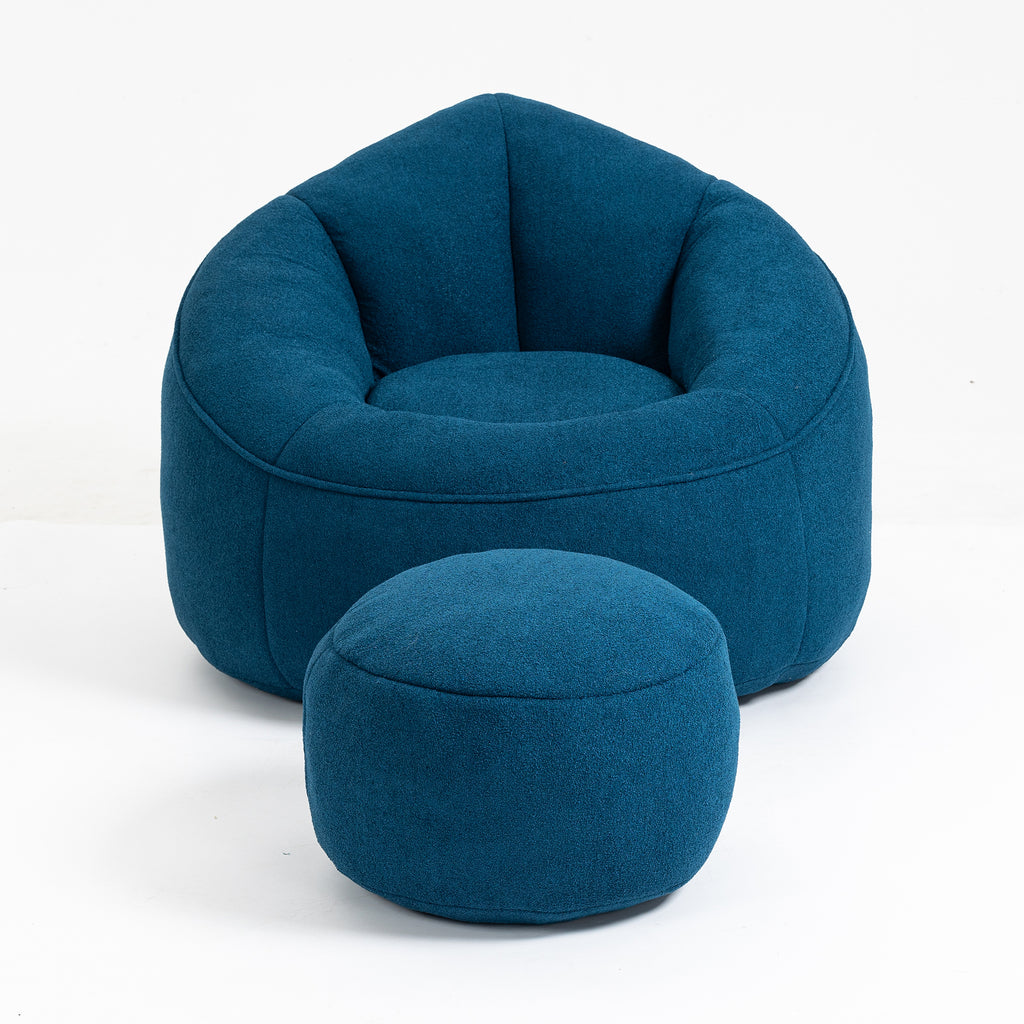 Bedding Bean Bag Sofa Chair High Pressure Foam Bean Bag Chair Adult Material with Padded Foam Padding Compressed Bean Bag With Footrest