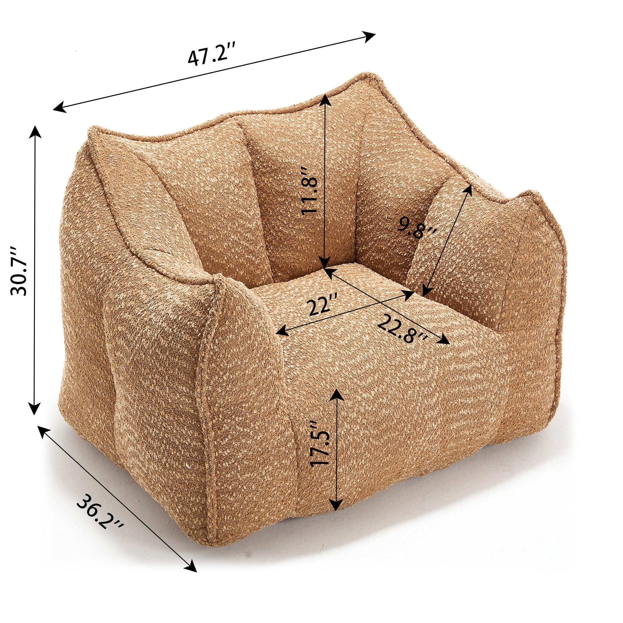 Sofa chairs with highly resilient foam for living rooms and bedrooms, comfortable square lazy sofas, sofas for adults to play, read and watch TV